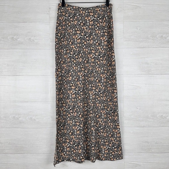 Nili Lotan x Target Liberty Floral Maxi A-Line Skirt Size Small Black Side Slit - Picture 6 of 14